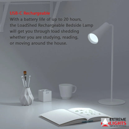 Loadshed Rechargeable Bedside Lamp - White-Set of