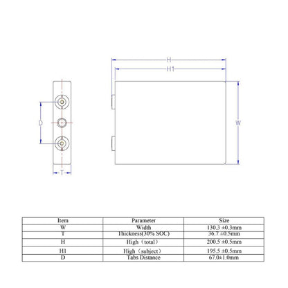 EVE 3.2V Prismatic Lithium LiFePO4 Cells